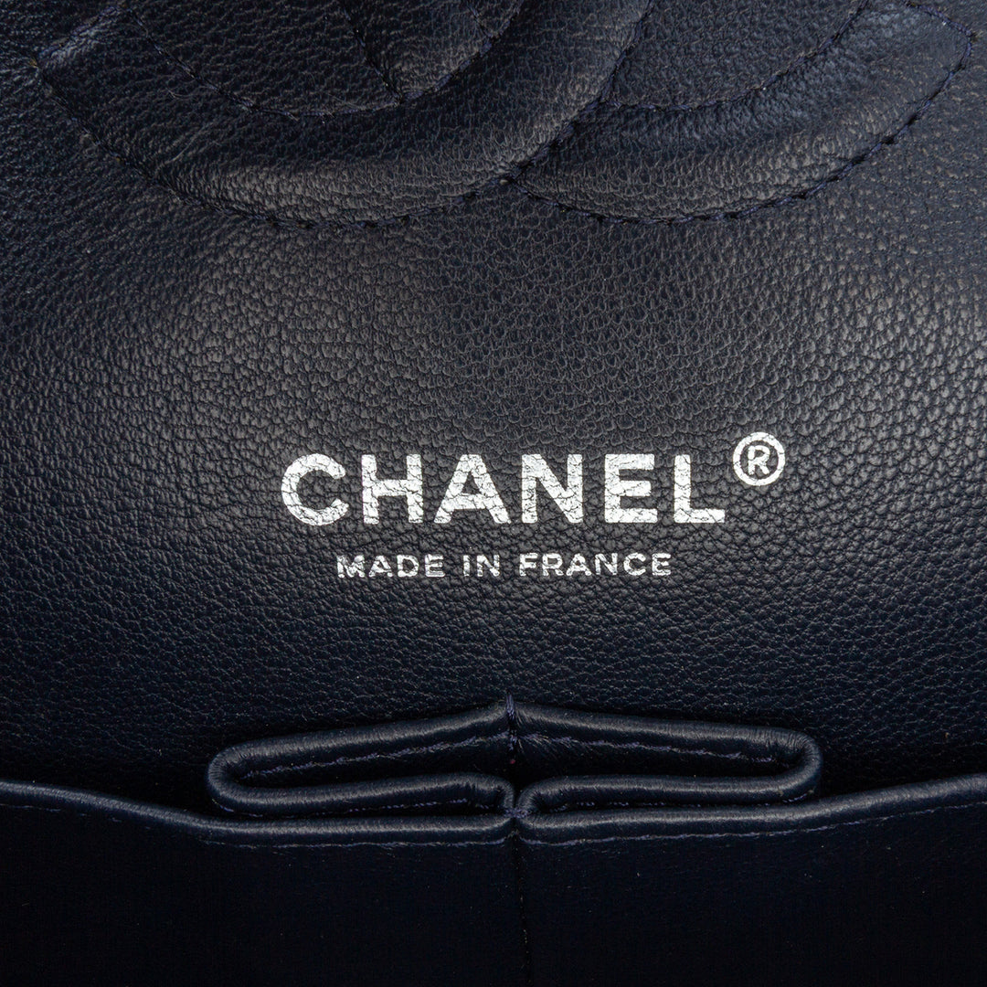 Chanel Medium Classic Caviar Double rabat Bleu
