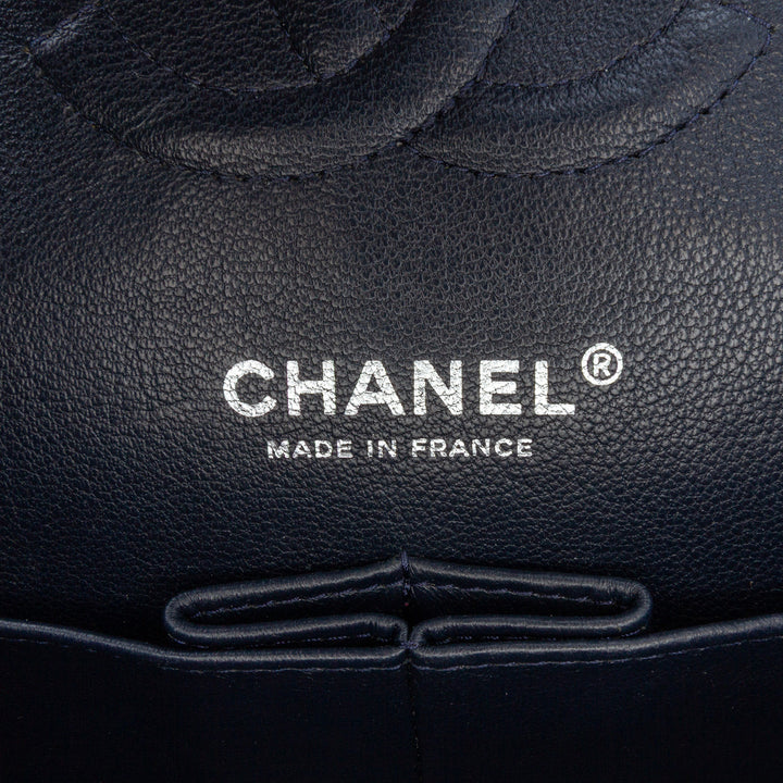 Chanel Medium Classic Caviar Double rabat Bleu