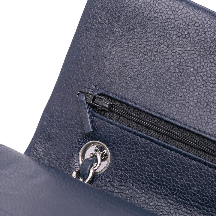 Chanel Medium Classic Caviar Double rabat Bleu