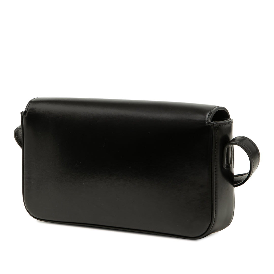 Celine brillant Triomphe Claude Sac Cuir de veau Noir
