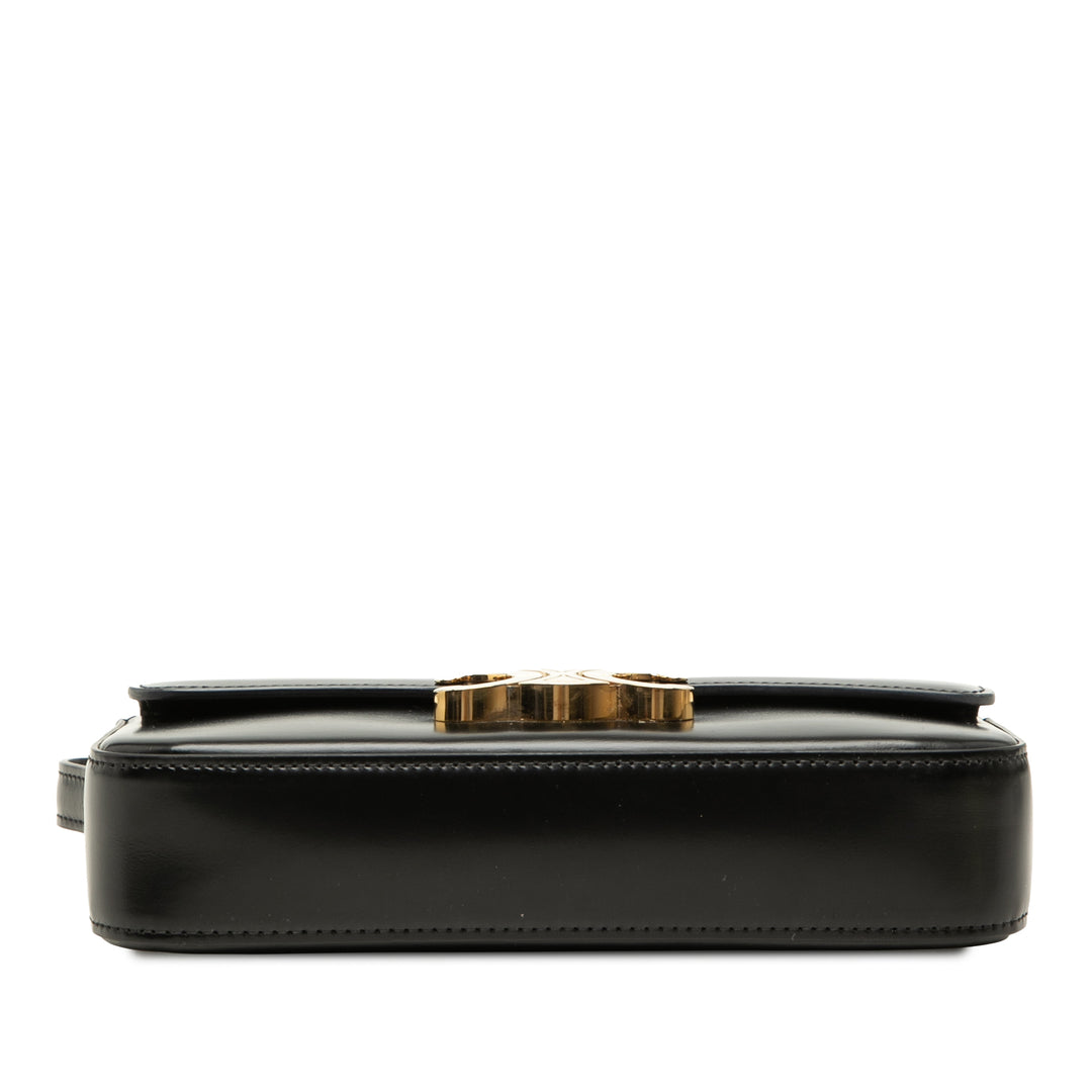Celine brillant Triomphe Claude Sac Cuir de veau Noir