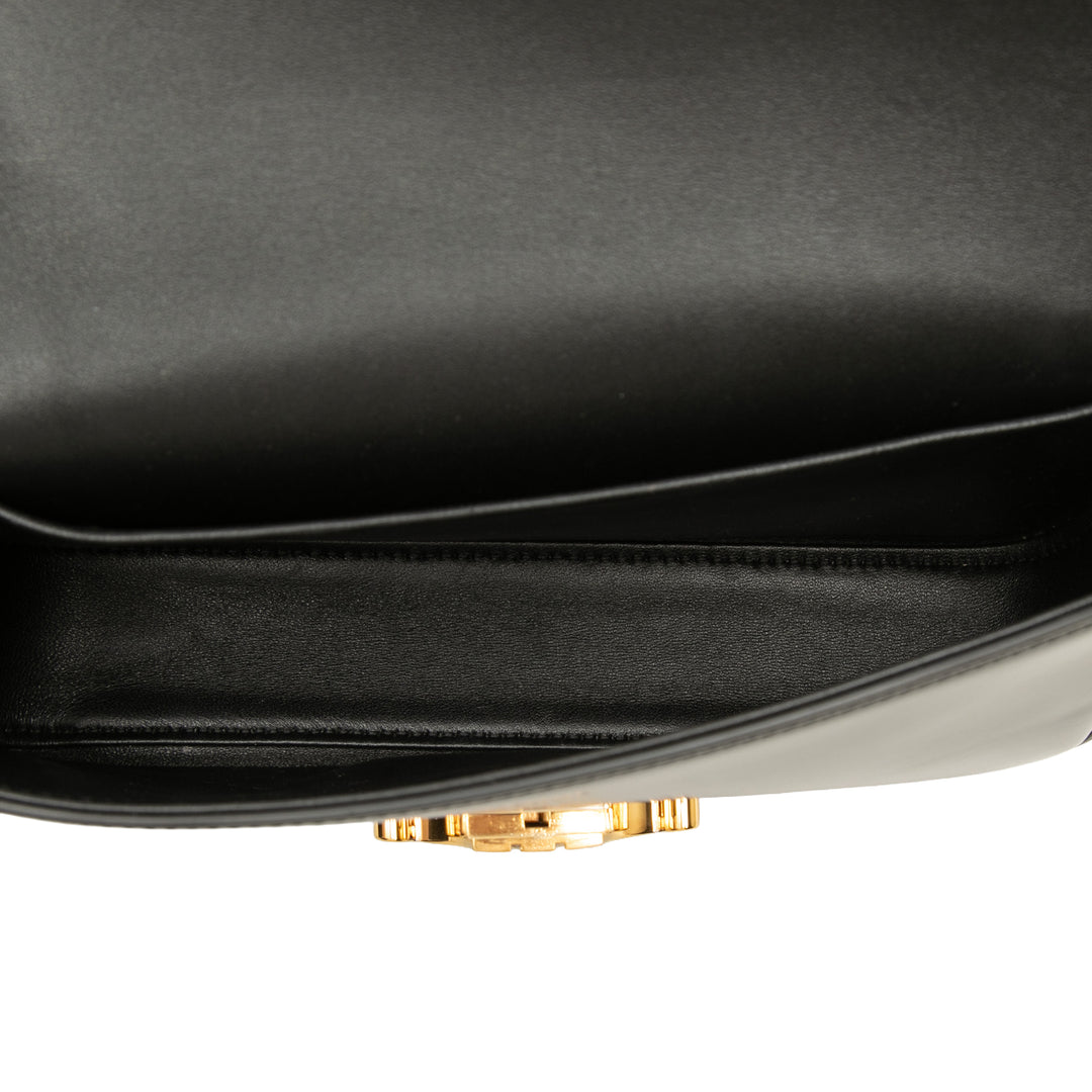 Celine brillant Triomphe Claude Sac Cuir de veau Noir