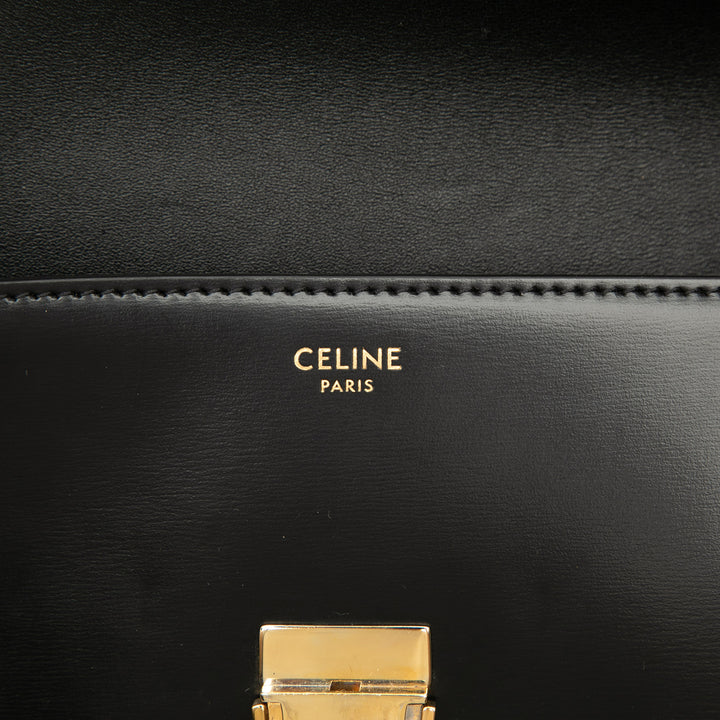 Celine brillant Triomphe Claude Sac Cuir de veau Noir