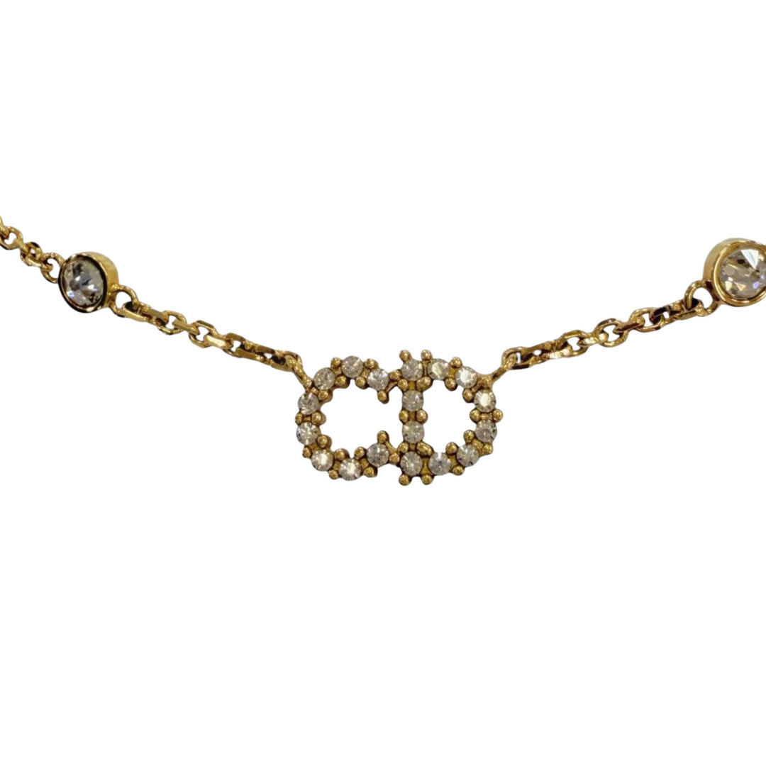 plaqué Perles fantaisie et Strass Clair D Lune Collier Doré