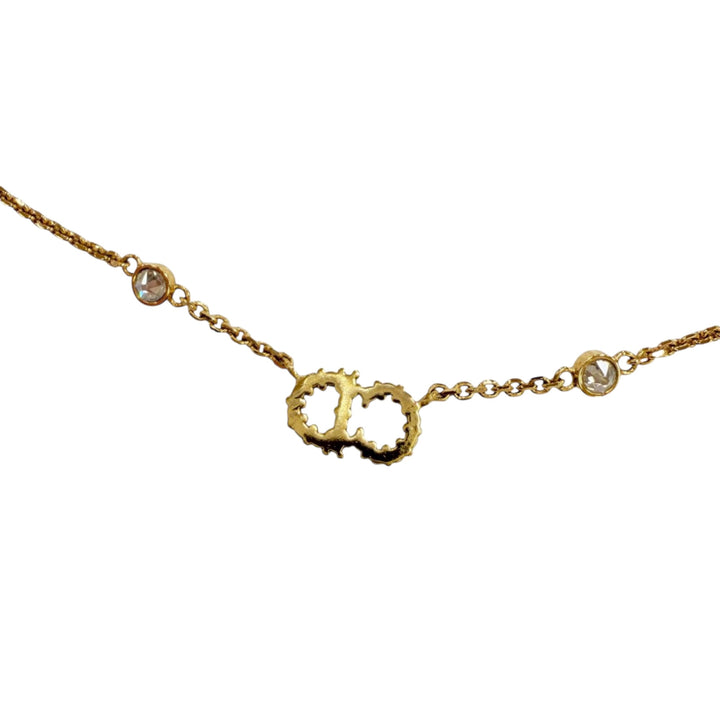 plaqué Perles fantaisie et Strass Clair D Lune Collier Doré