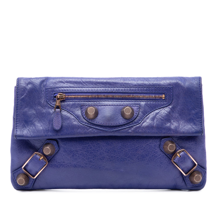 Motocross Giant 21 Enveloppe Pochette Cuir d'agneau Violet