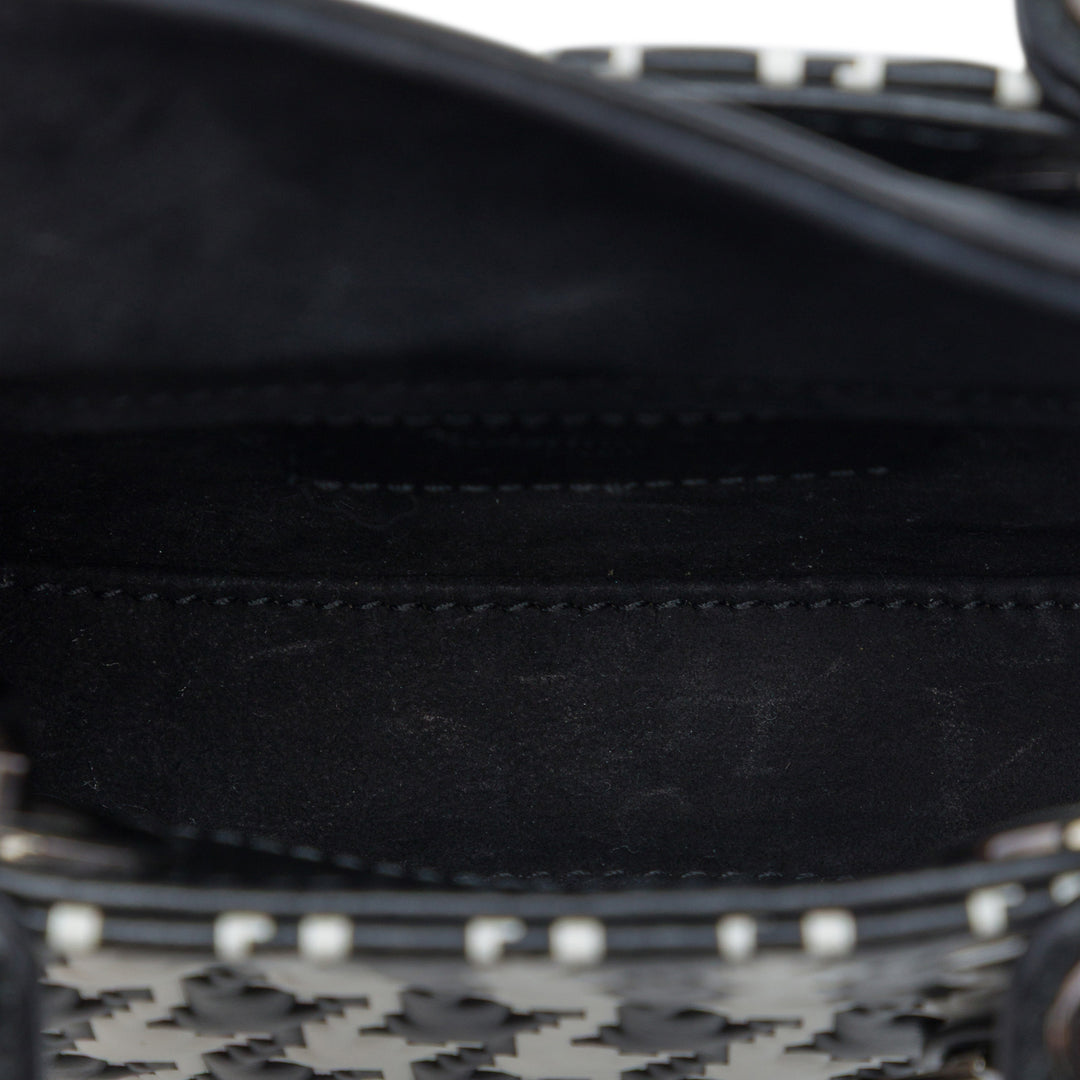 Dior Houndstooth embossé Macro Lady Dior Micro Cuir de veau Noir – vue 4 – GABY PARIS