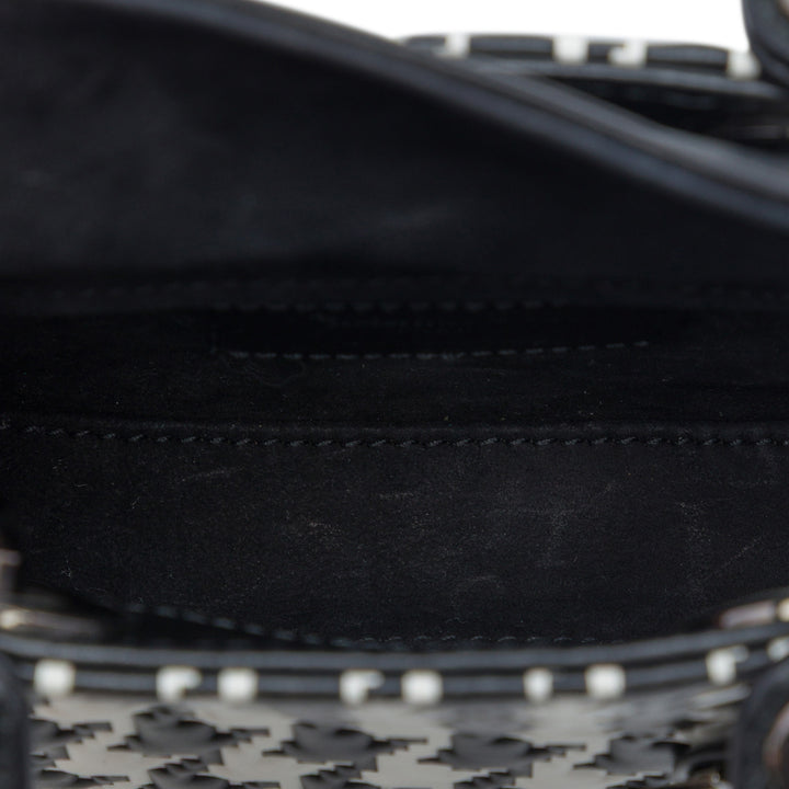 Dior Houndstooth embossé Macro Lady Dior Micro Cuir de veau Noir – vue 4 – GABY PARIS
