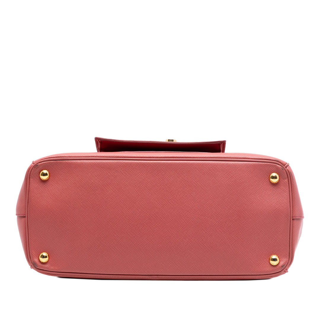 Prada Saffiano Lux Galleria Double Zip Front Pocket Sac