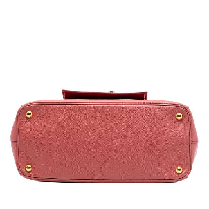 Prada Saffiano Lux Galleria Double Zip Front Pocket Sac