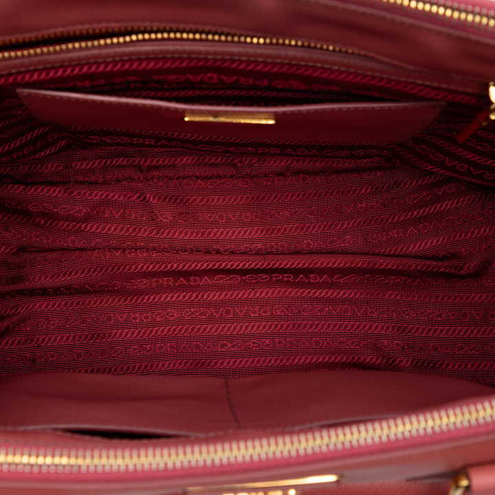 Prada Saffiano Lux Galleria Double Zip Front Pocket Sac