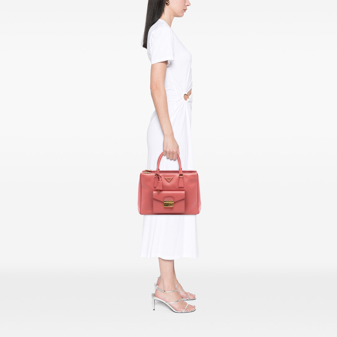 Prada Saffiano Lux Galleria Double Zip Front Pocket Sac