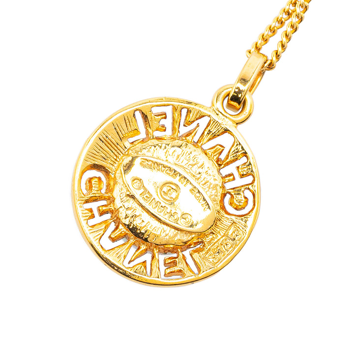 Gold Plated Faux Pearl Pendant Necklace Gold - Gaby Paris