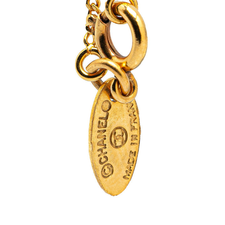 Gold Plated Faux Pearl Pendant Necklace Gold - Gaby Paris