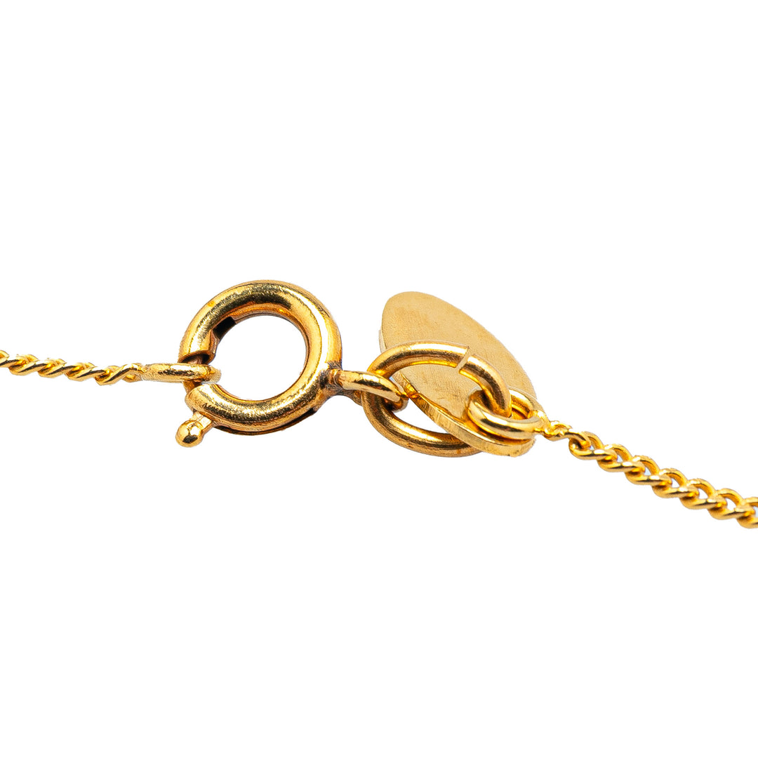 Gold Plated Faux Pearl Pendant Necklace Gold - Gaby Paris