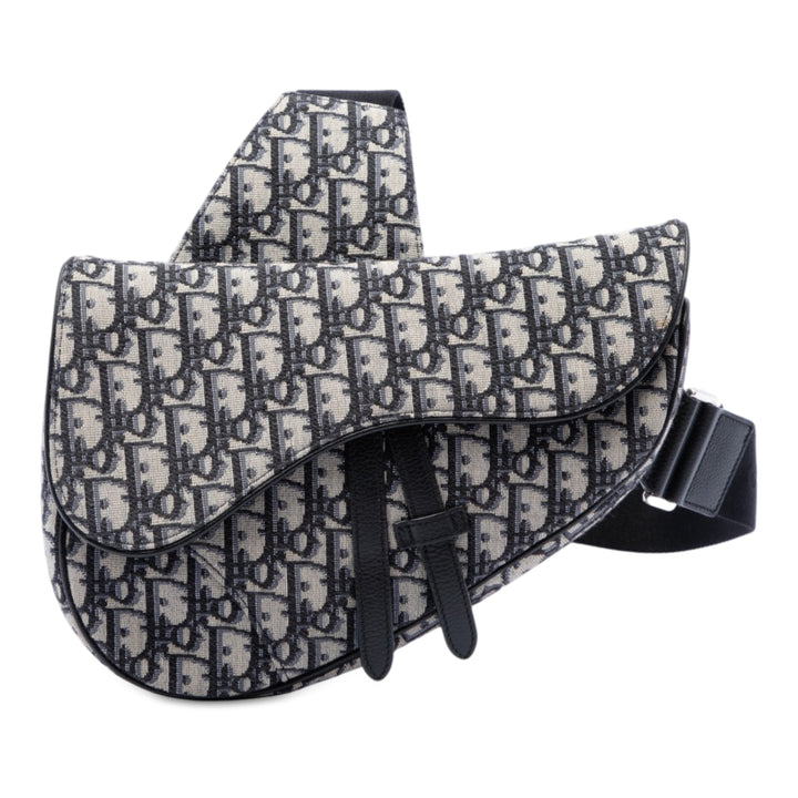 Dior Saddle Sac Oblique Bleu – vue principale – GABY PARIS