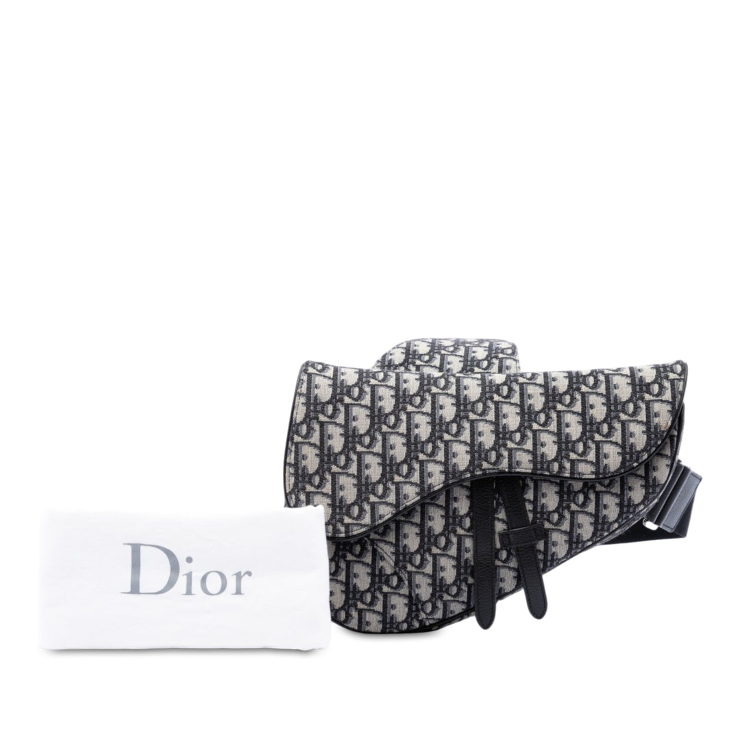 Dior Saddle Sac Oblique Bleu – vue 7 – GABY PARIS