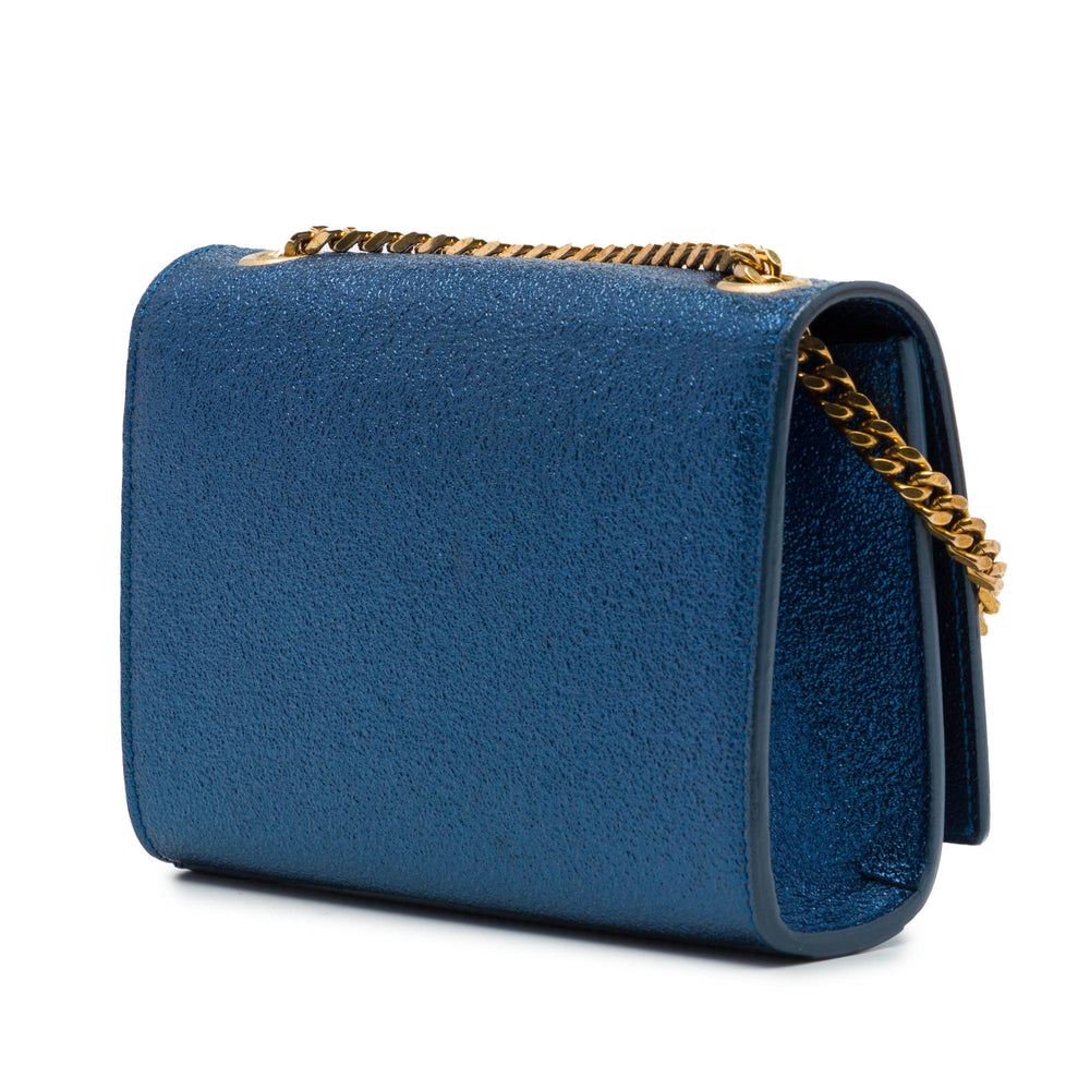Saint Laurent Métallisé Classic Kate Sac Petit Cuir de veau Bleu – vue 2 – GABY PARIS