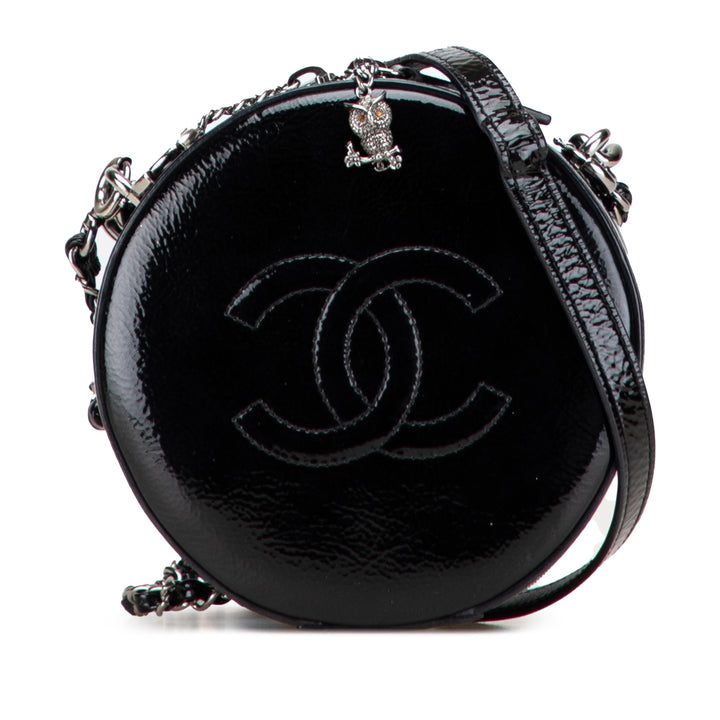 Chanel Cuir verni Round As Earth Bag Noir