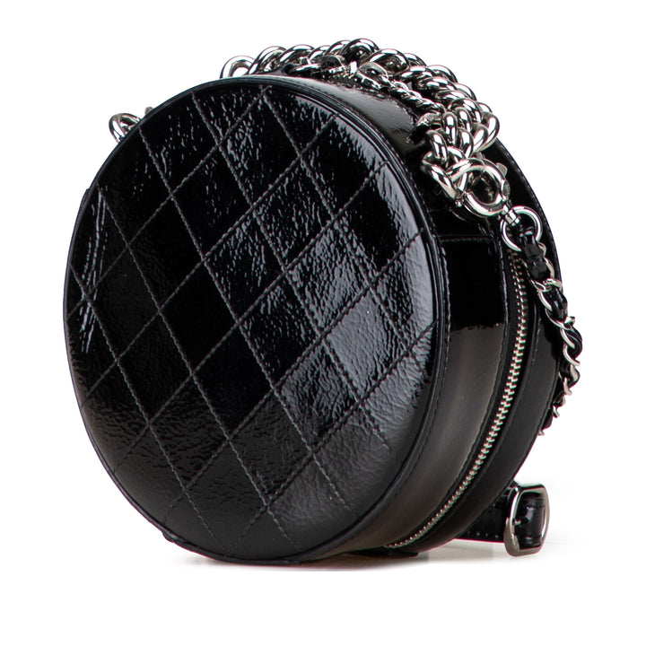 Chanel Cuir verni Round As Earth Bag Noir