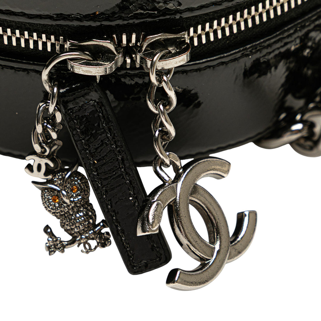 Chanel Cuir verni Round As Earth Bag Noir