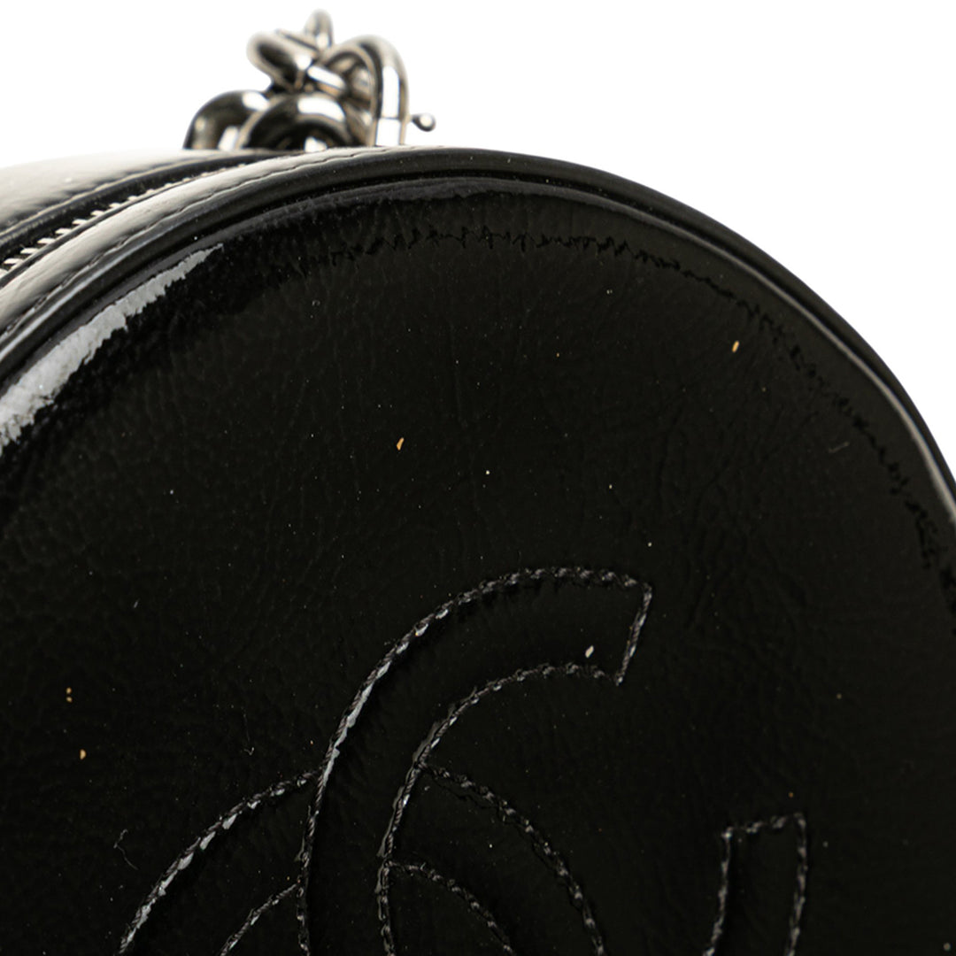 Chanel Cuir verni Round As Earth Bag Noir