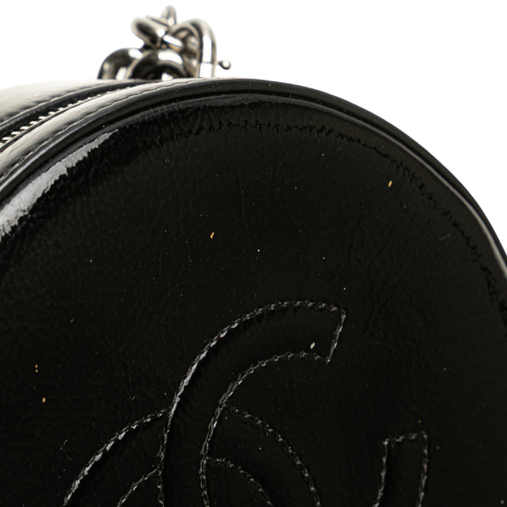 Chanel Cuir verni Round As Earth Bag Noir