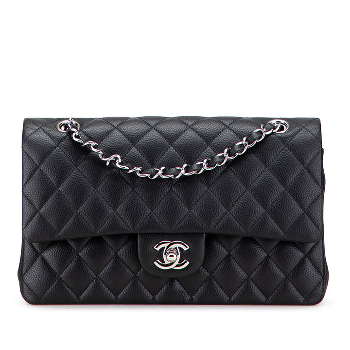 Chanel Medium Classic Caviar Double rabat Noir