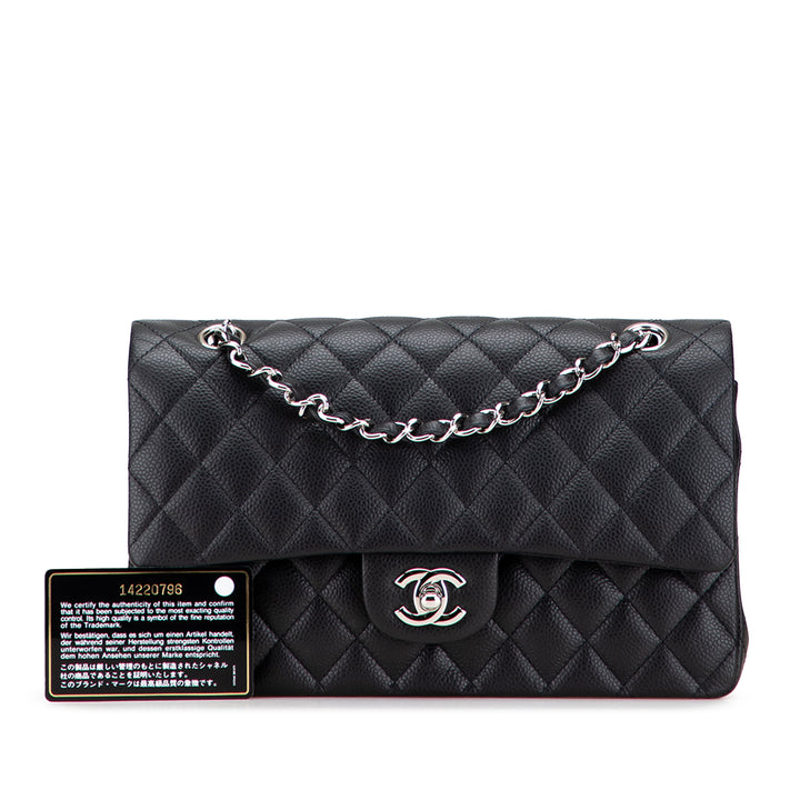 Chanel Medium Classic Caviar Double rabat Noir