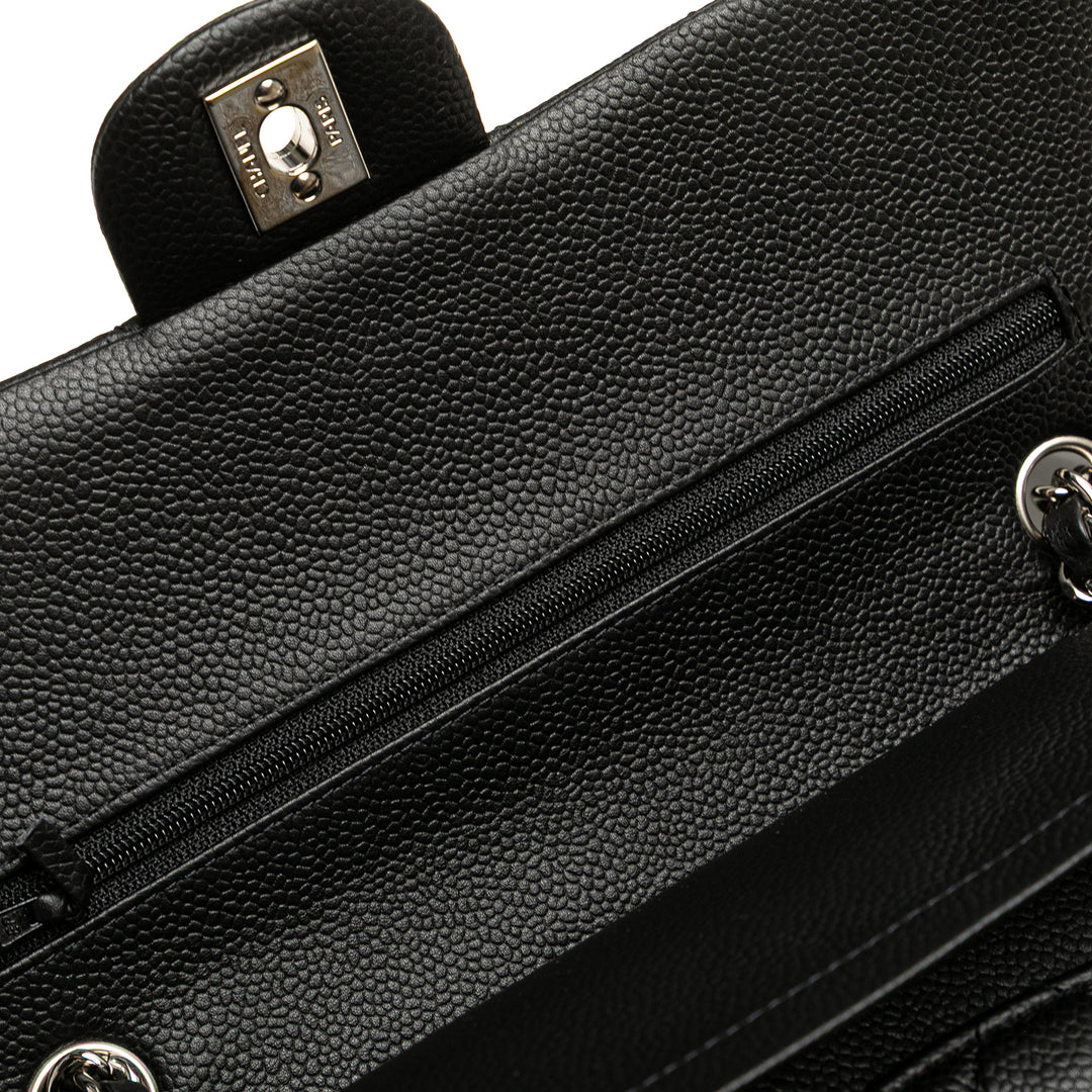 Chanel Medium Classic Caviar Double rabat Noir