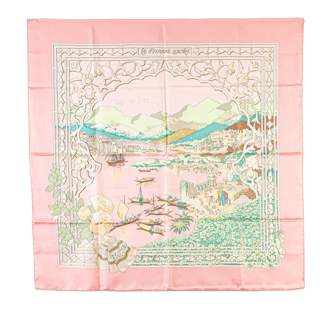 Le Fleuve Sacre Silk Scarf Pink - Gaby Paris