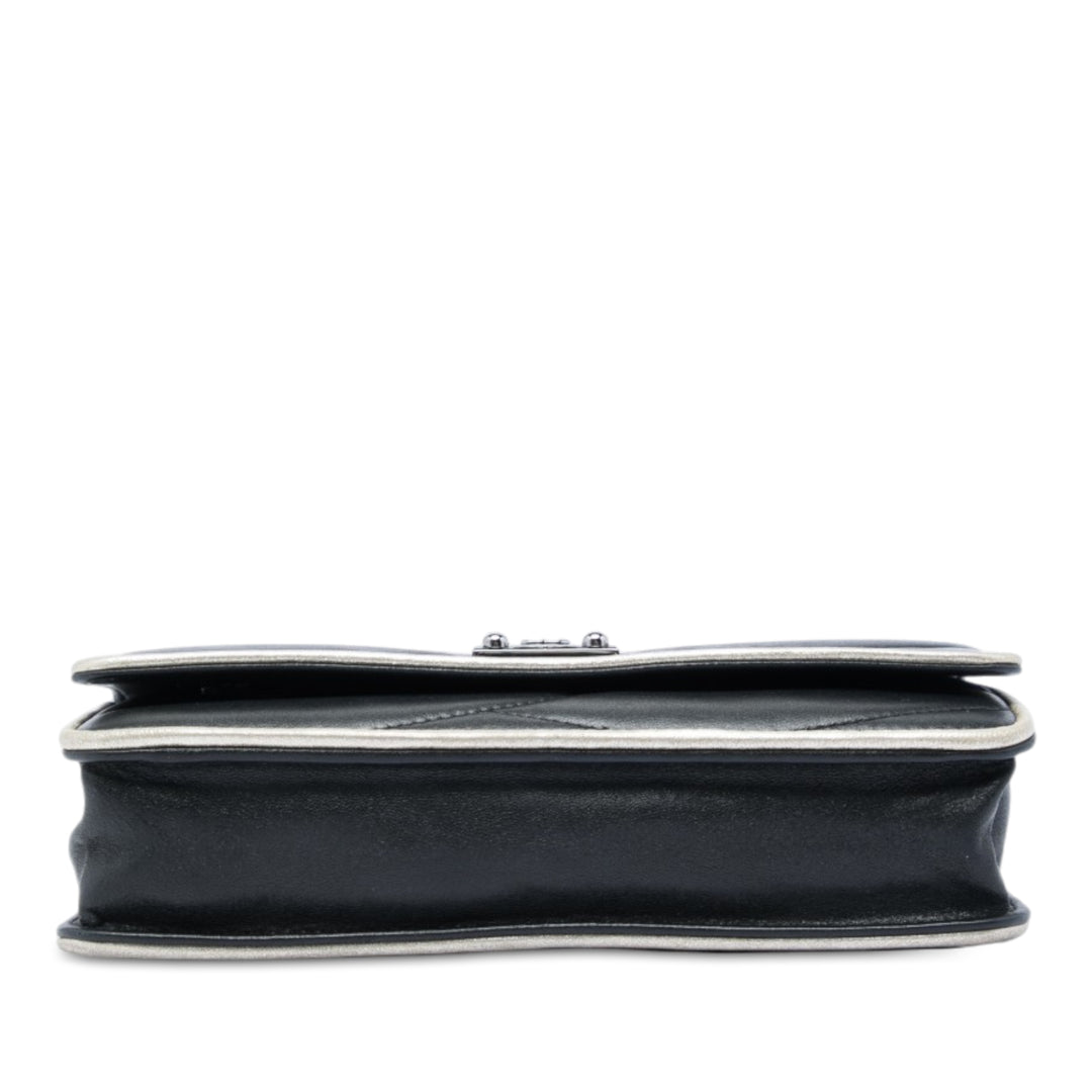 Pagoda Wallet on Chain Cuir d'agneau Noir