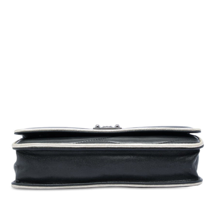 Pagoda Wallet on Chain Cuir d'agneau Noir