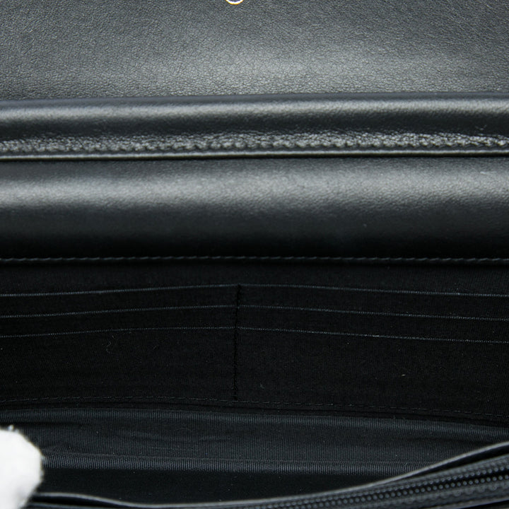 Pagoda Wallet on Chain Cuir d'agneau Noir