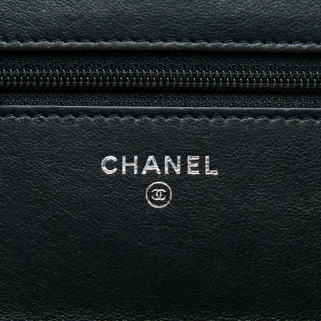 Pagoda Wallet on Chain Cuir d'agneau Noir