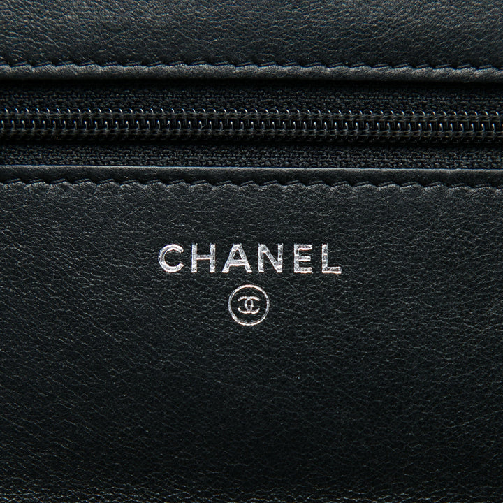 Pagoda Wallet on Chain Cuir d'agneau Noir