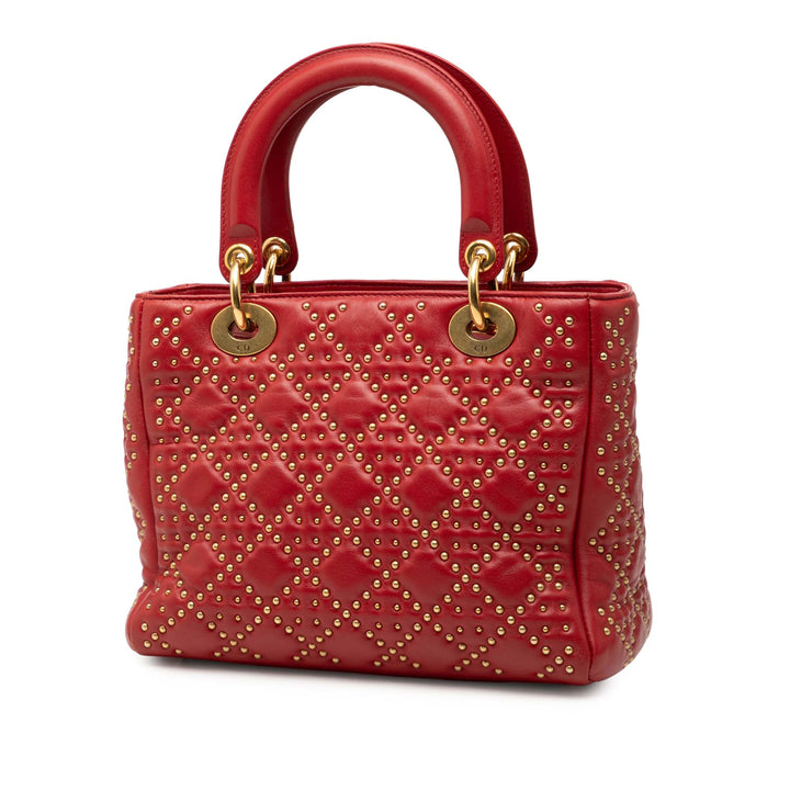 Dior Medium Cuir d’agneau Cannage clouté Supple Lady Dior