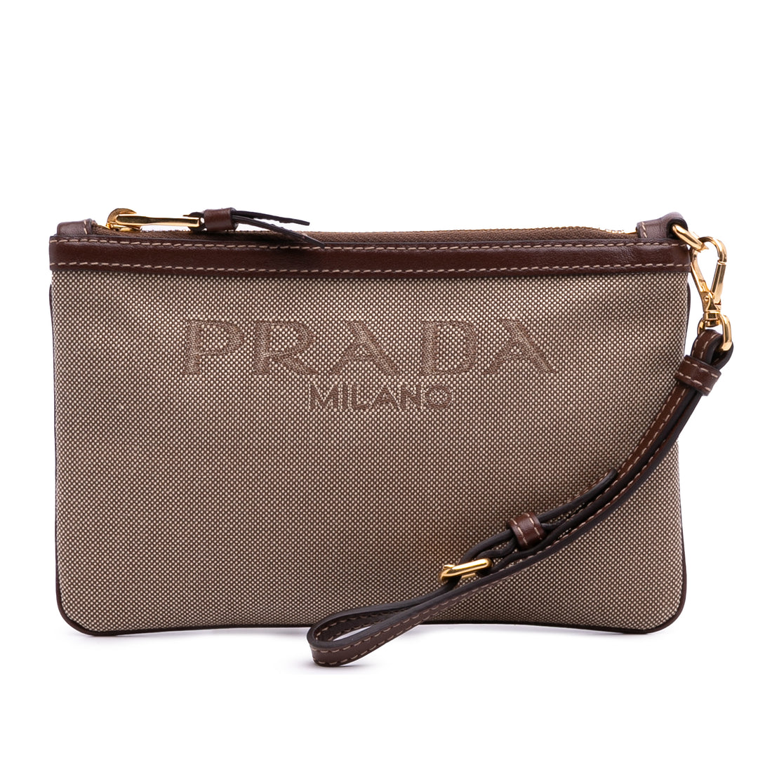 Canvas Canapa Logo Pouch Brown - Gaby Paris