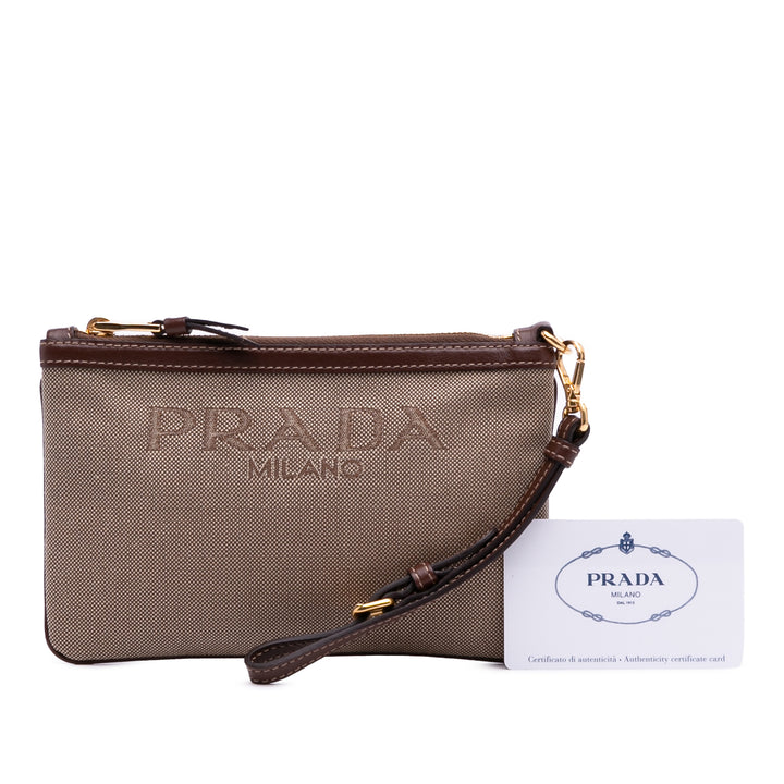 Canvas Canapa Logo Pouch Brown - Gaby Paris