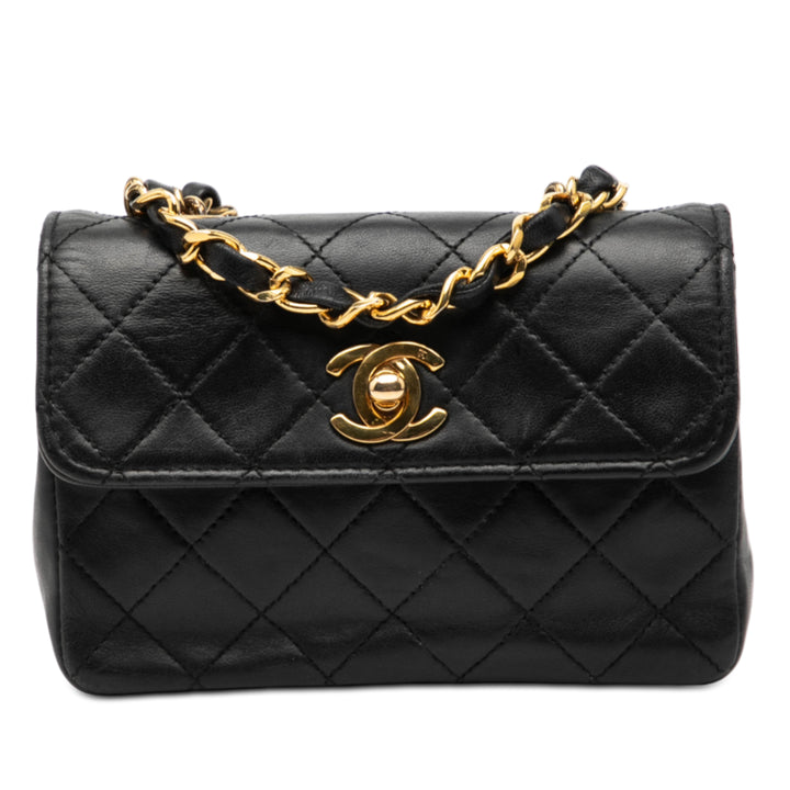 Chanel Mini CC Matelassé Cuir d’agneau à rabat