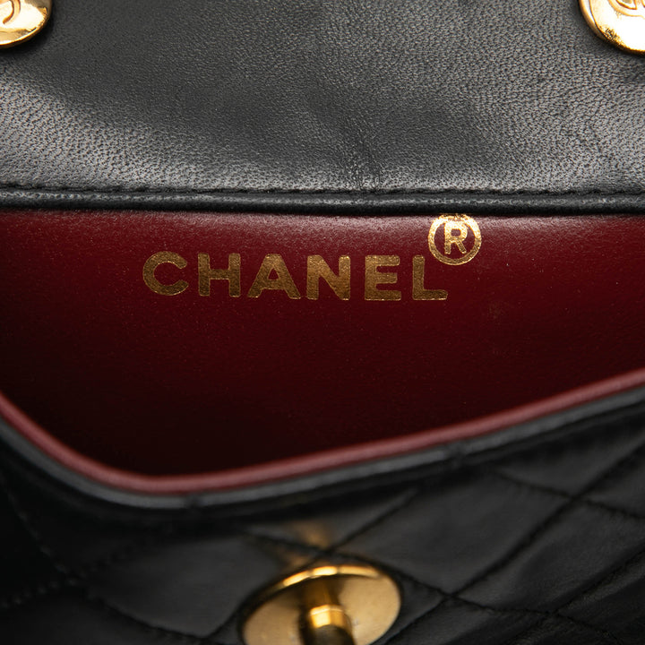 Chanel Mini CC Matelassé Cuir d’agneau à rabat