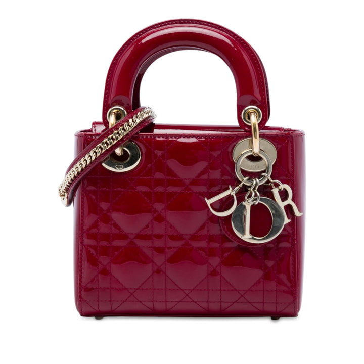 Dior Lady Dior Cannage Mini Rouge – vue principale – GABY PARIS