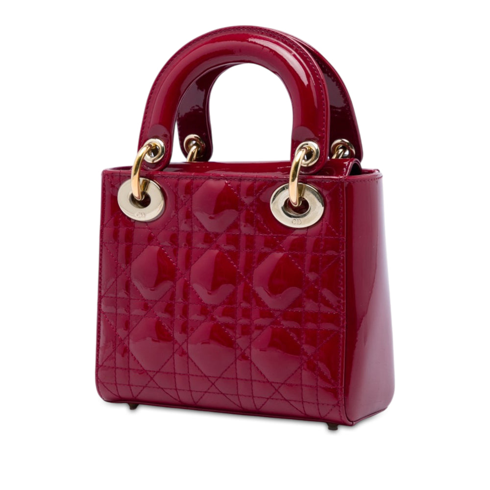 Dior Lady Dior Cannage Mini Rouge – vue 2 – GABY PARIS