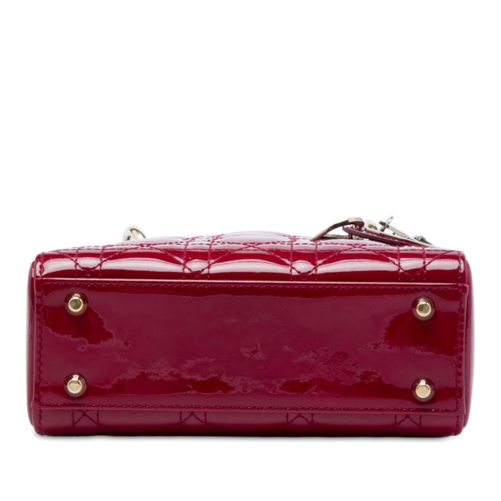 Dior Lady Dior Cannage Mini Rouge – vue 3 – GABY PARIS