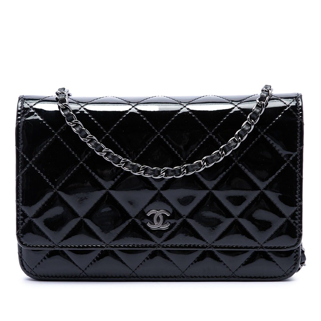 CC Matelassé Wallet on Chain Noir