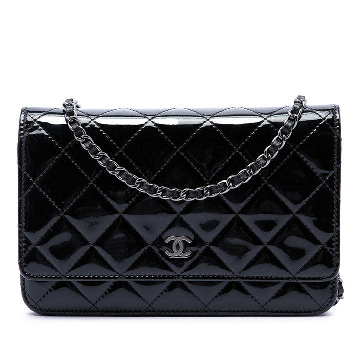CC Matelassé Wallet on Chain Noir