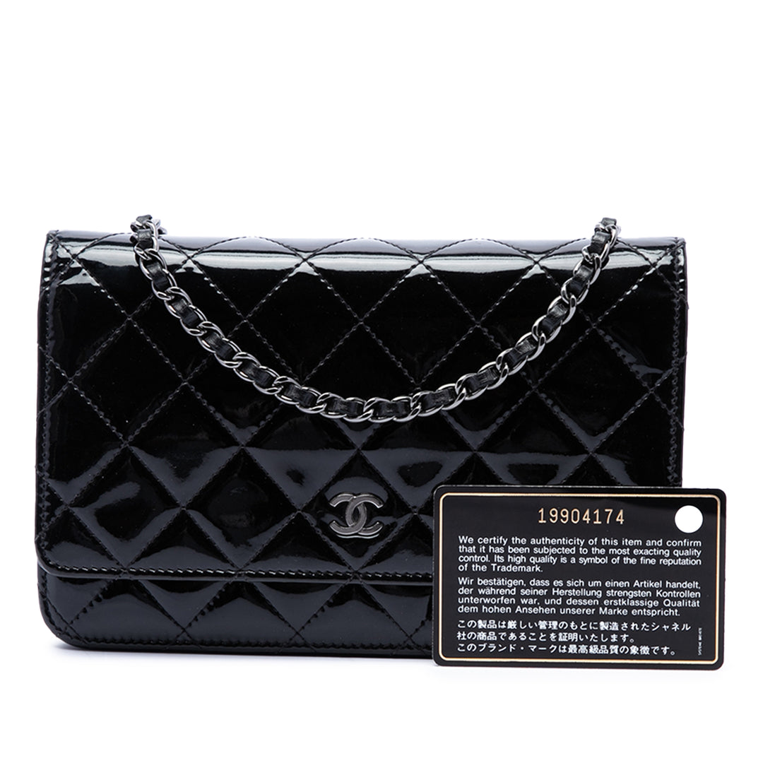 CC Matelassé Wallet on Chain Noir