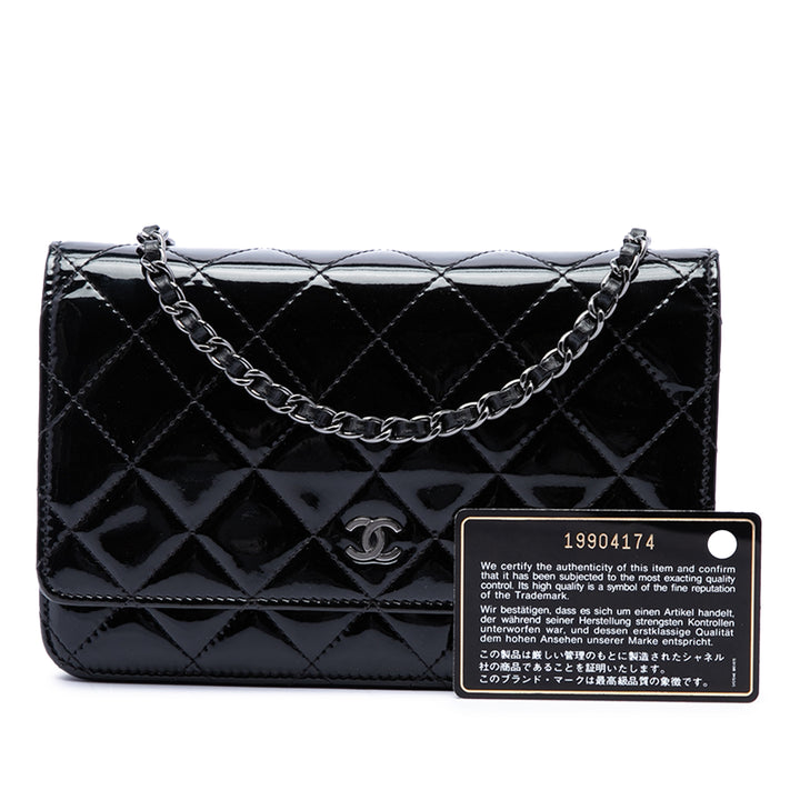 CC Matelassé Wallet on Chain Noir
