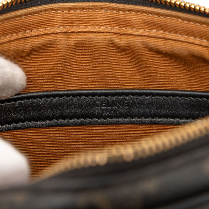 Celine Medium Triomphe Coated Toile Logo Sac porté croisé