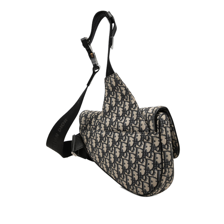Dior Saddle Sac Oblique Bleu – vue 2 – GABY PARIS